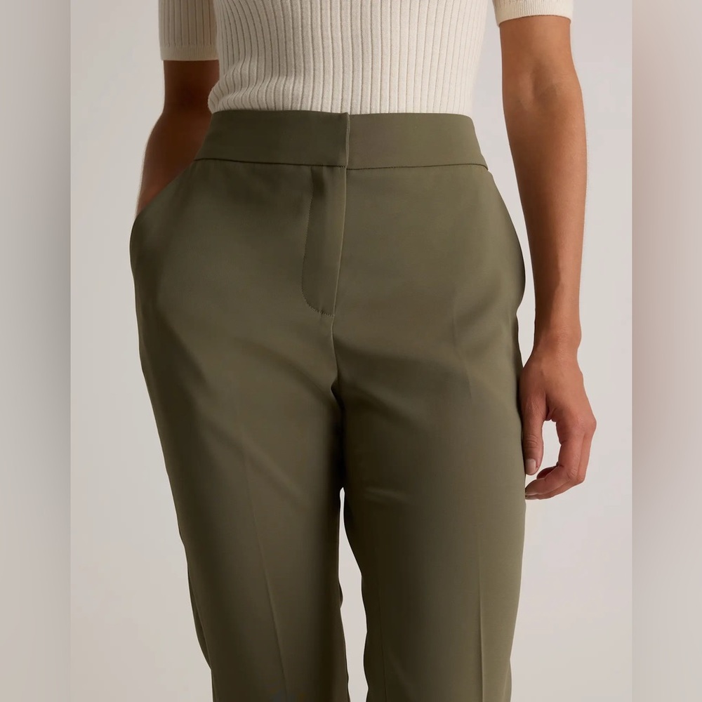 Quince Stretch Crepe Ankle Pants in Olive 10 - Picture 4 of 11